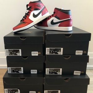 Nike Air Jordan 1 Mid Chicago Black Toe (Size 9.5 & 13)